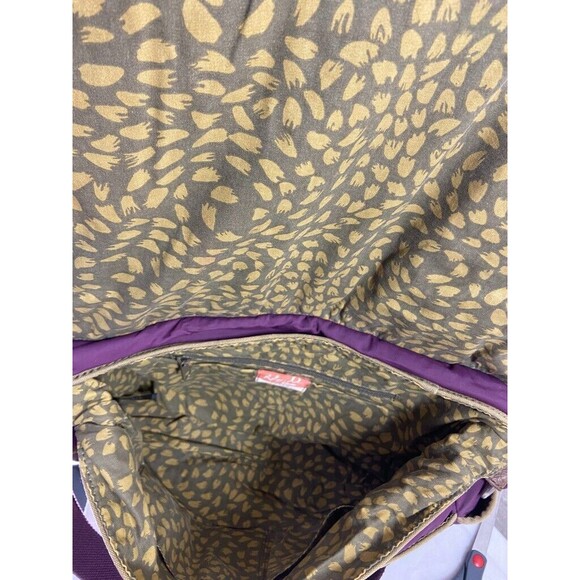 FOSSIL KEY-PER NYLON QUILTED MESSENGER BAG PURPLE SIDE POCKETS 16 X 10 - Picture 7 of 8